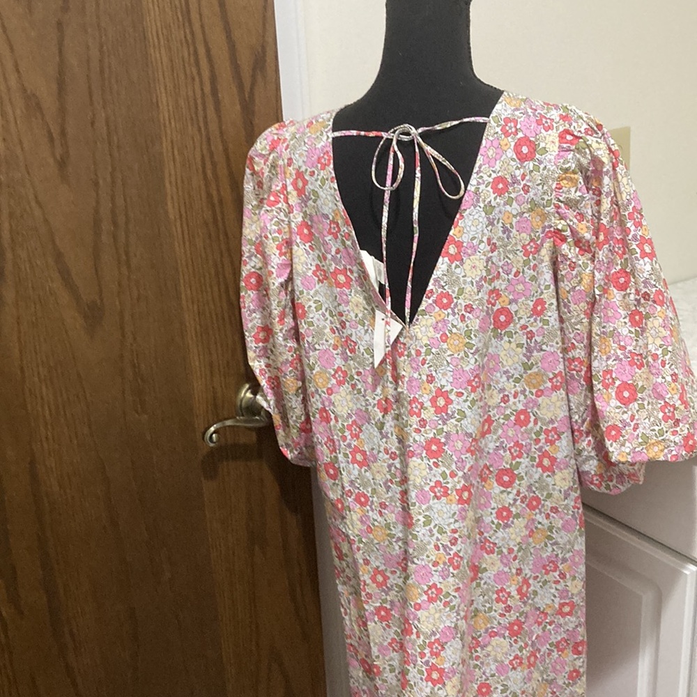New H&M floral balloon sleeve cotton maxi dress - Picture 11 of 11